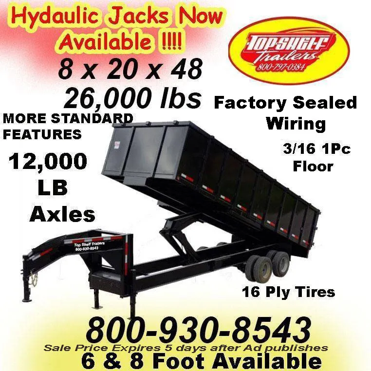 8×20 Gooseneck Dump Trailers