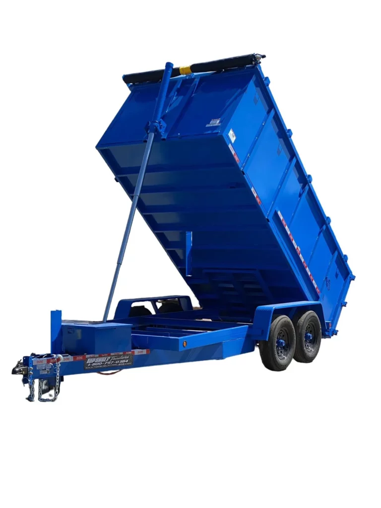blue dump trailer