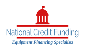 Logo for National Credit Funding featuring a red dome icon and the text ‘National Credit Funding’ with the subtitle ‘Equipment Financing Specialists’.